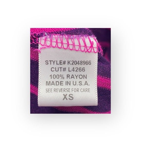 new LF Emma & Sam ᯾ Oversized Stripe Hi Lo Handkerchief Hem Tee ᯾ T Shirt Top XS - Picture 9 of 16